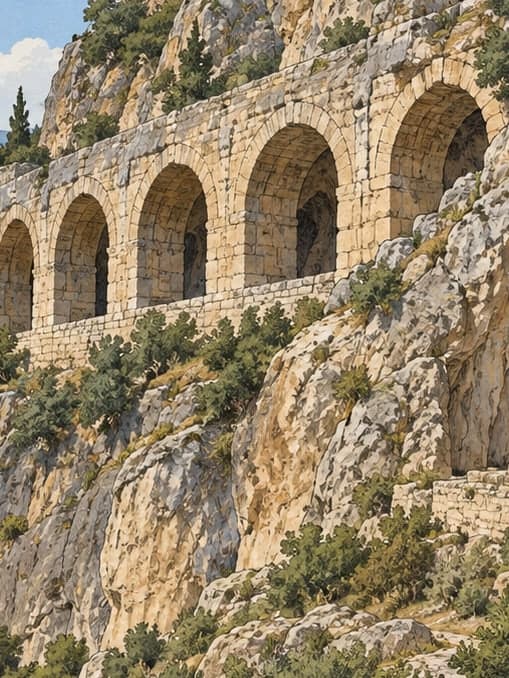 Illustration of Titus Tunnel and Beşikli Cave, Hatay
