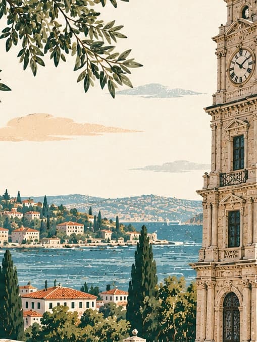 Illustration of Tophane Saat Kulesi, İstanbul