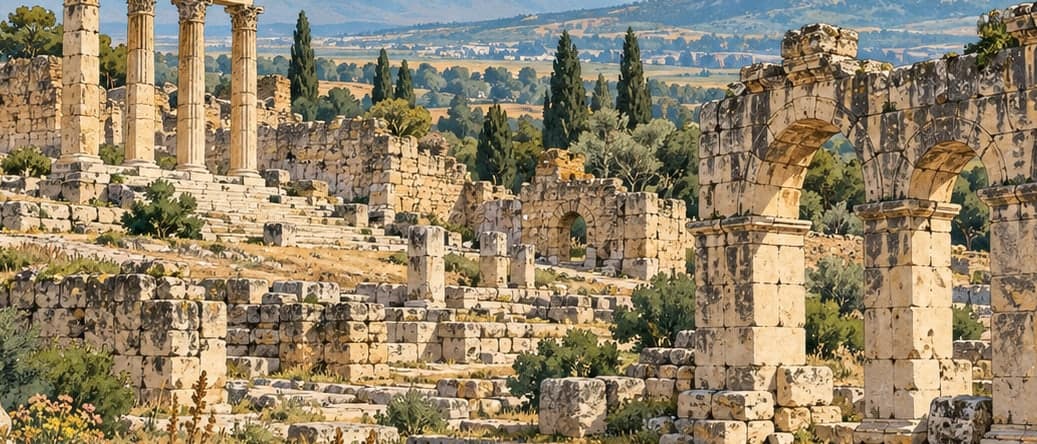 Illustration of Trapezapolis Ancient City, Denizli