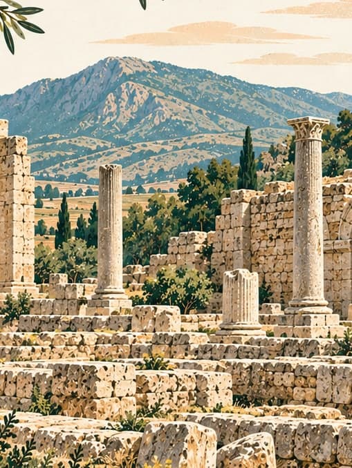Illustration of Tripolis Archaeological Site, Denizli