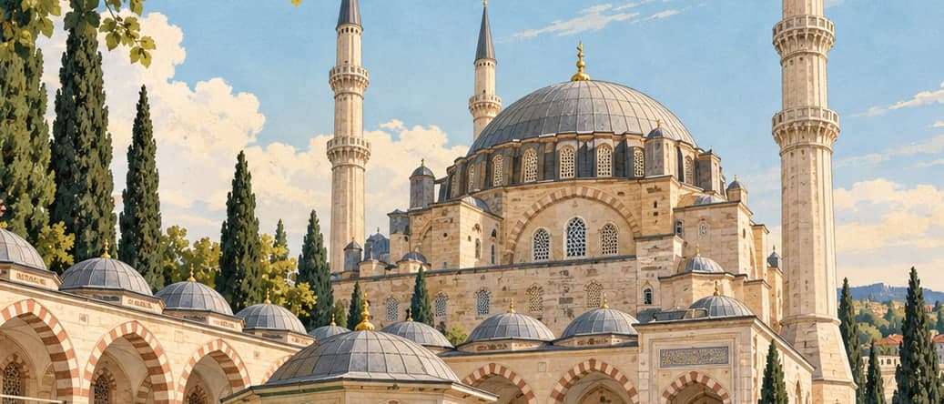 Illustration of Üç Şerefeli Mosque, Edirne