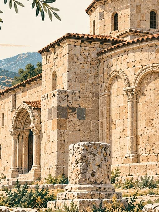 Illustration of Üçayak Church, Kırşehir