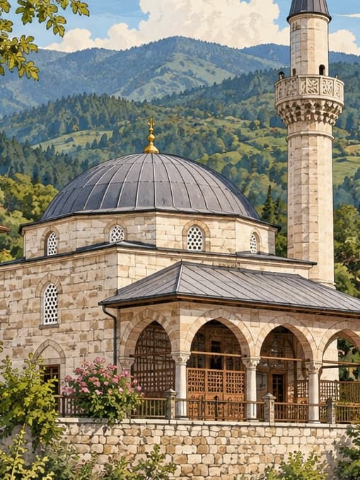 Illustration of Uğurlu Village New Meze Mosque, Düzce