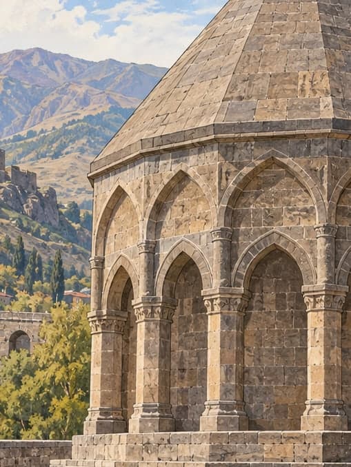 Illustration of Usta Şakirt Tomb Tower (Ulu Kümbet), Bitlis