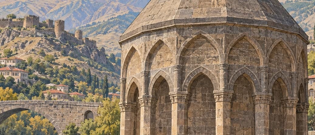 Illustration of Usta Şakirt Tomb Tower (Ulu Kümbet), Bitlis