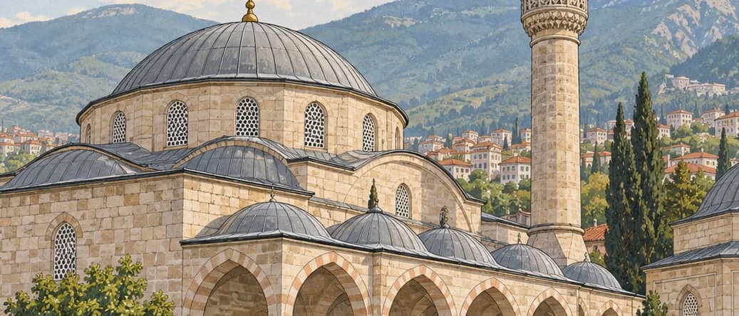 Illustration of Yakup Çelebi Mosque and Tomb, Bursa