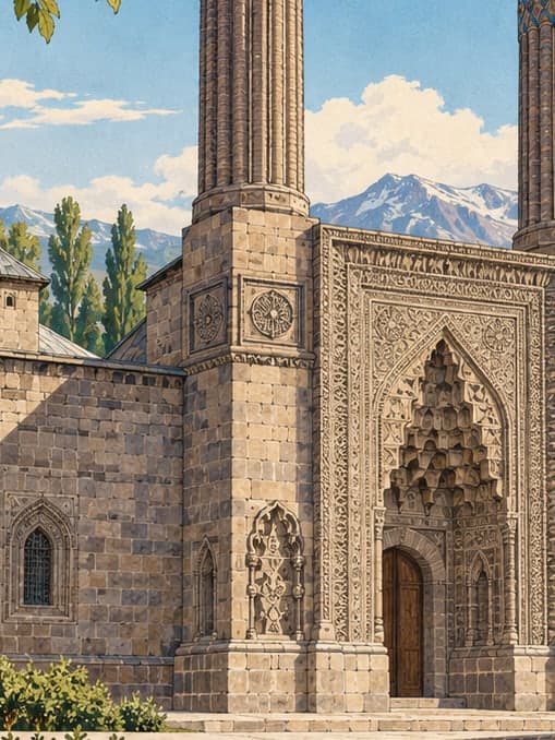 Illustration of Yakutiye Madrasa Turkish Islamic Works and Ethnography Museum, Erzurum