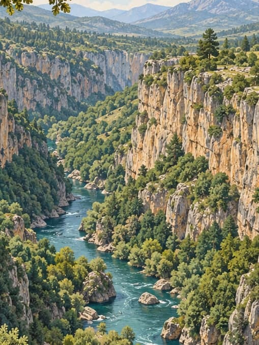 Illustration of Yazılı Canyon Nature Park, Isparta