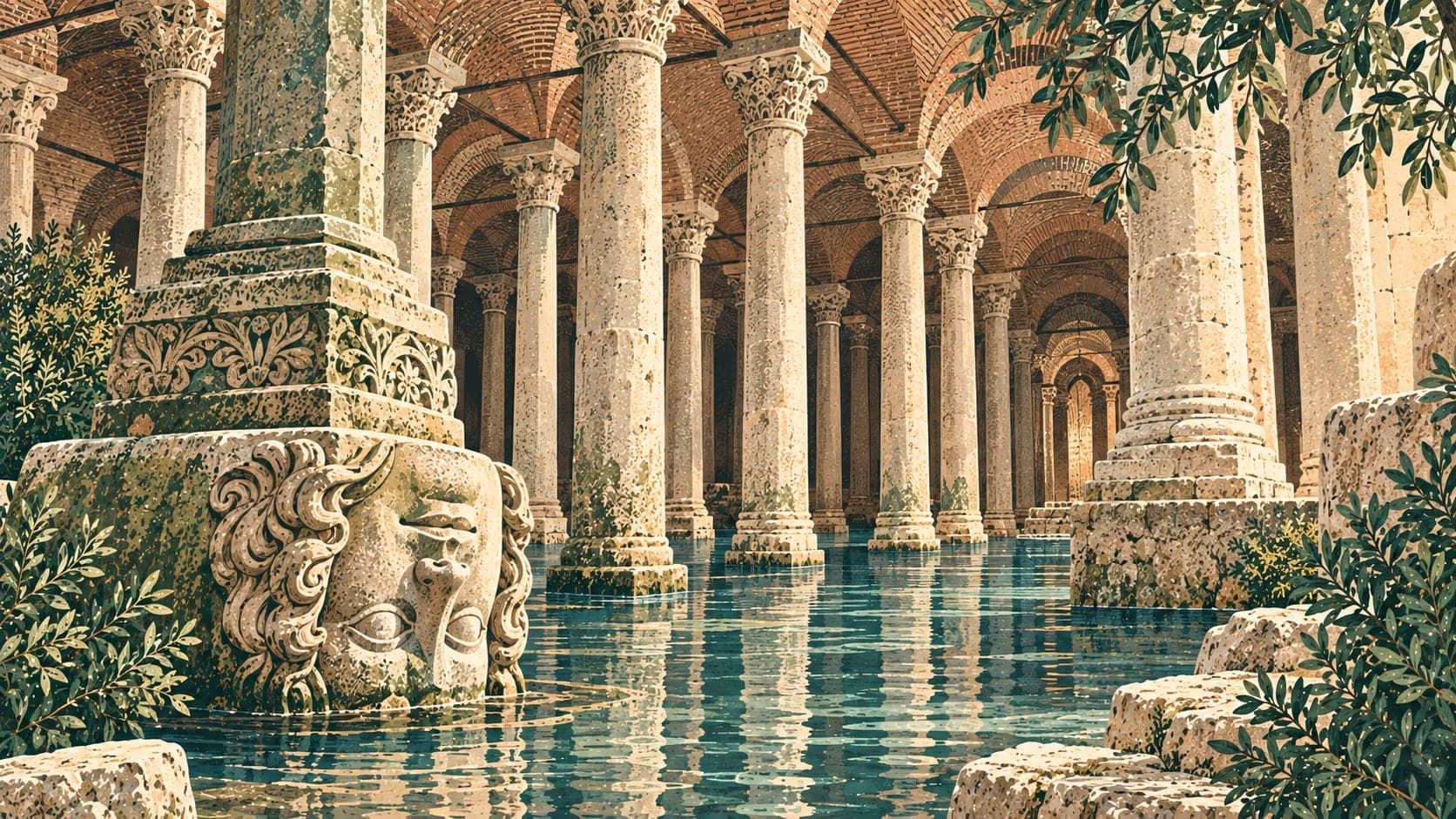 Illustration of Yerebatan Sarnıcı, İstanbul