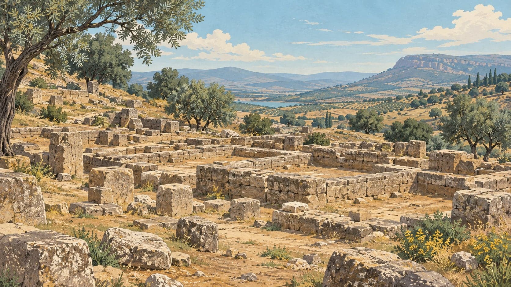 Illustration of Yesemek Archaeological Site, Gaziantep