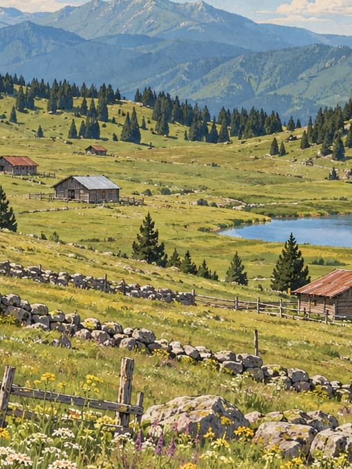 Illustration of Yeşilce and Topçam Plateaus, Ordu