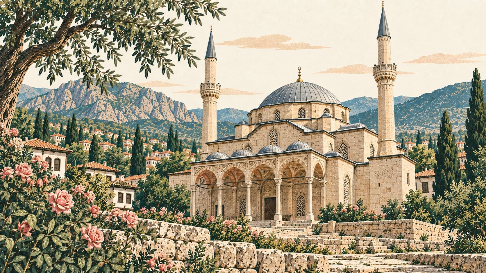 Illustration of Abdülgaffar Mosque, Isparta