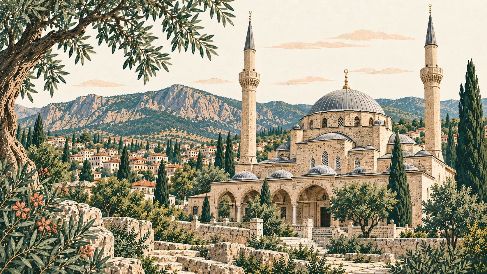 Illustration of Abdulhamithan Mosque, Kahramanmaraş