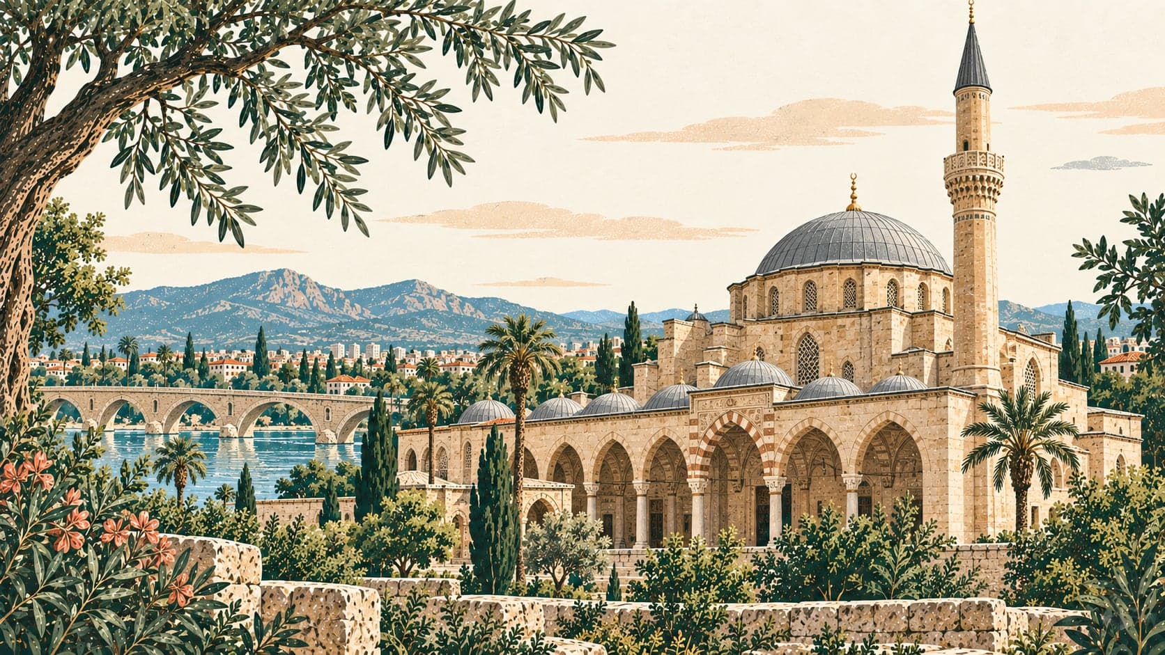 Illustration of Adana Great Mosque, Adana