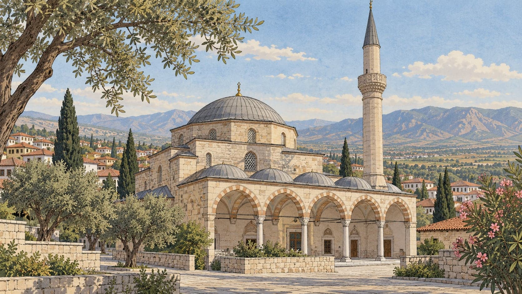 Illustration of Ahmet Gazi Mosque, Aydın
