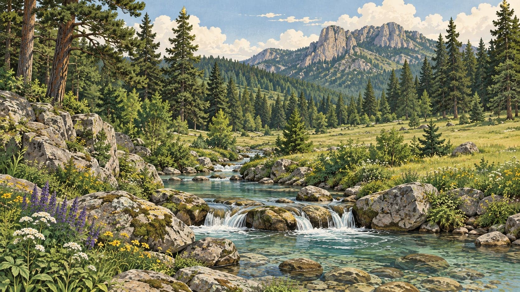 Illustration of Aksu Nature Park, Çorum