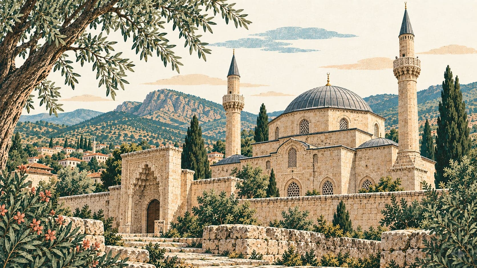 Illustration of Aktekke Mosque, Karaman