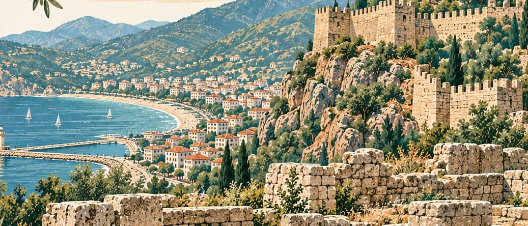 Illustration of Alanya Kalesi, Antalya