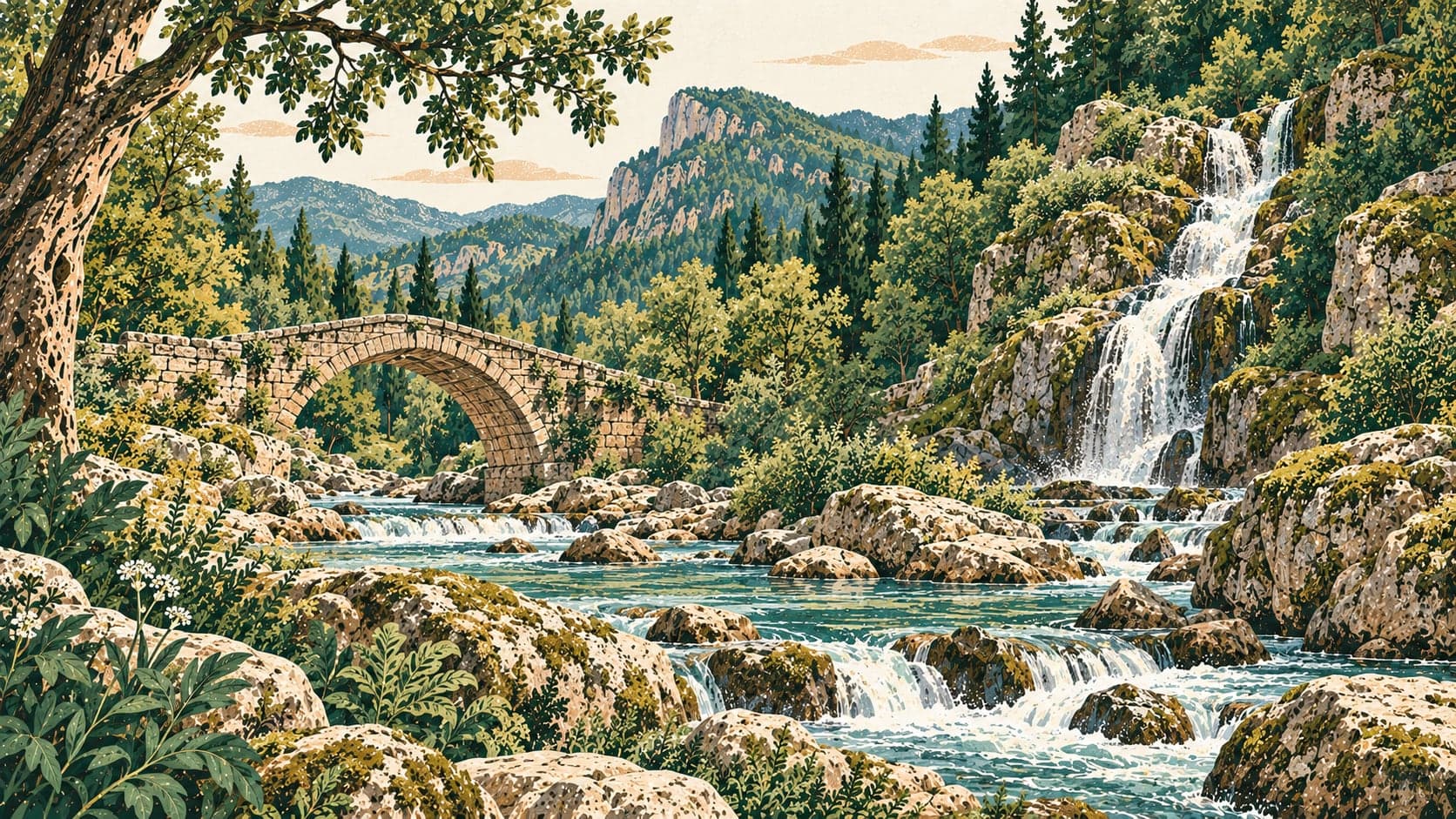 Illustration of Altıparmak Nature Park, Artvin