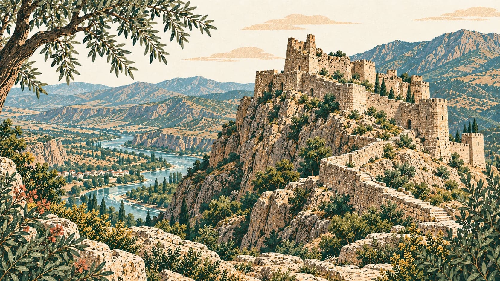 Illustration of Ambar Castle, Tunceli