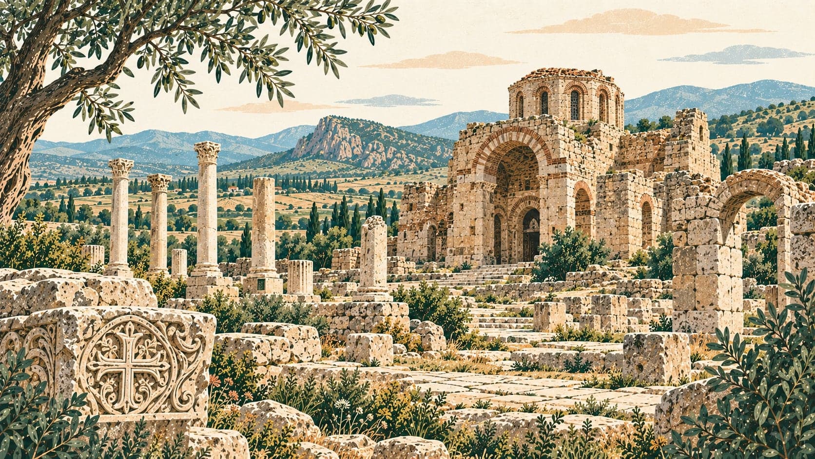 Illustration of Amorium Ancient City, Afyonkarahisar
