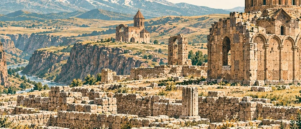Illustration of Ani Archaeological Site, Kars