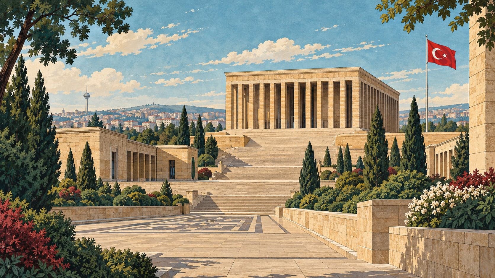 Illustration of Anıtkabir Atatürk and War of Independence Museum, Ankara