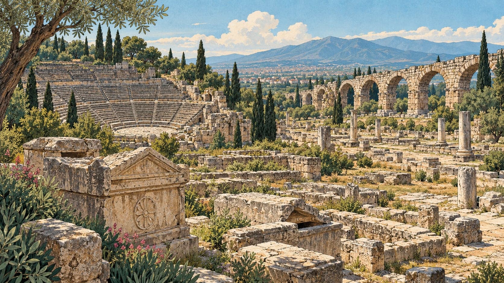 Illustration of Apollonia Necropolis, Bursa