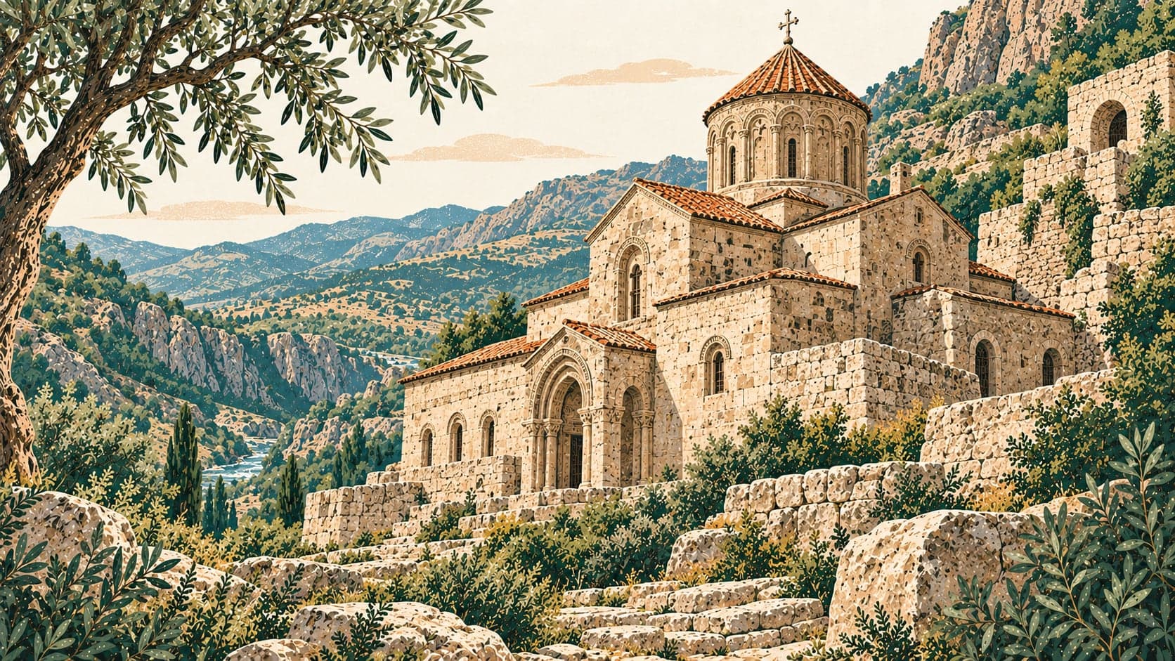 Illustration of Arek Monastery, Bingöl
