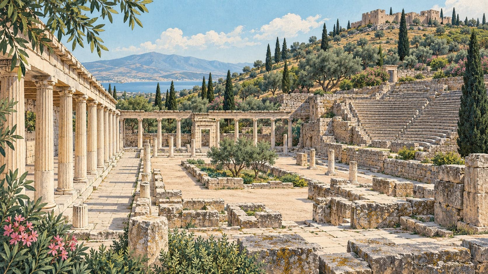 Illustration of Asklepion, İzmir