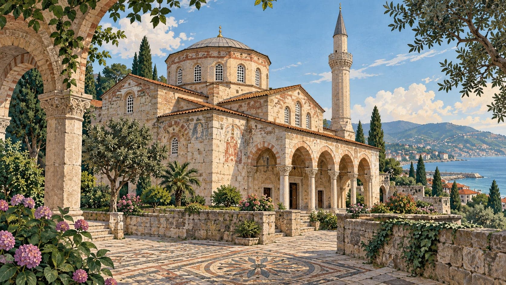 Illustration of Ayasofya Mosque, Trabzon