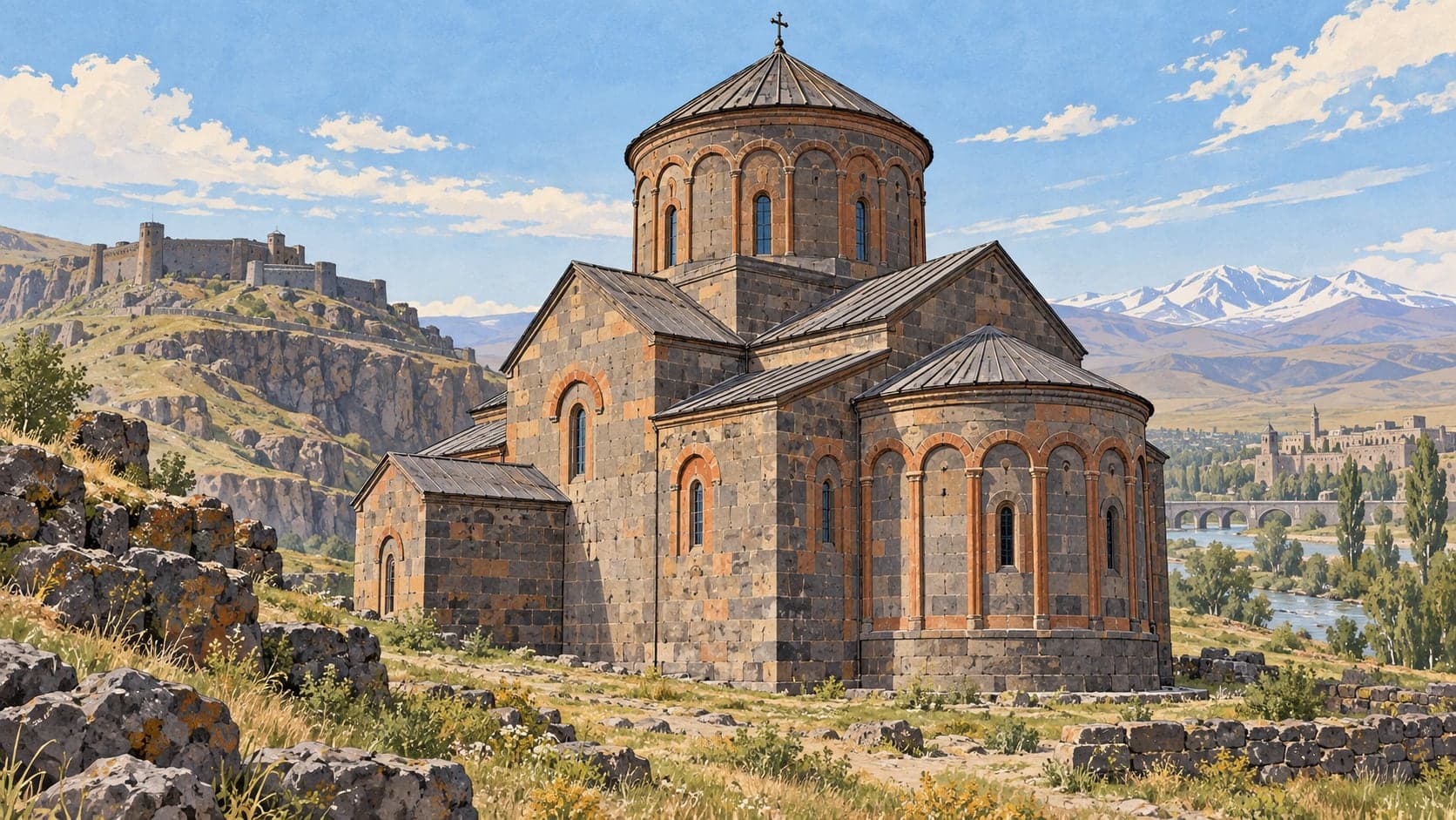 Illustration of Saint Prkich Church, Kars