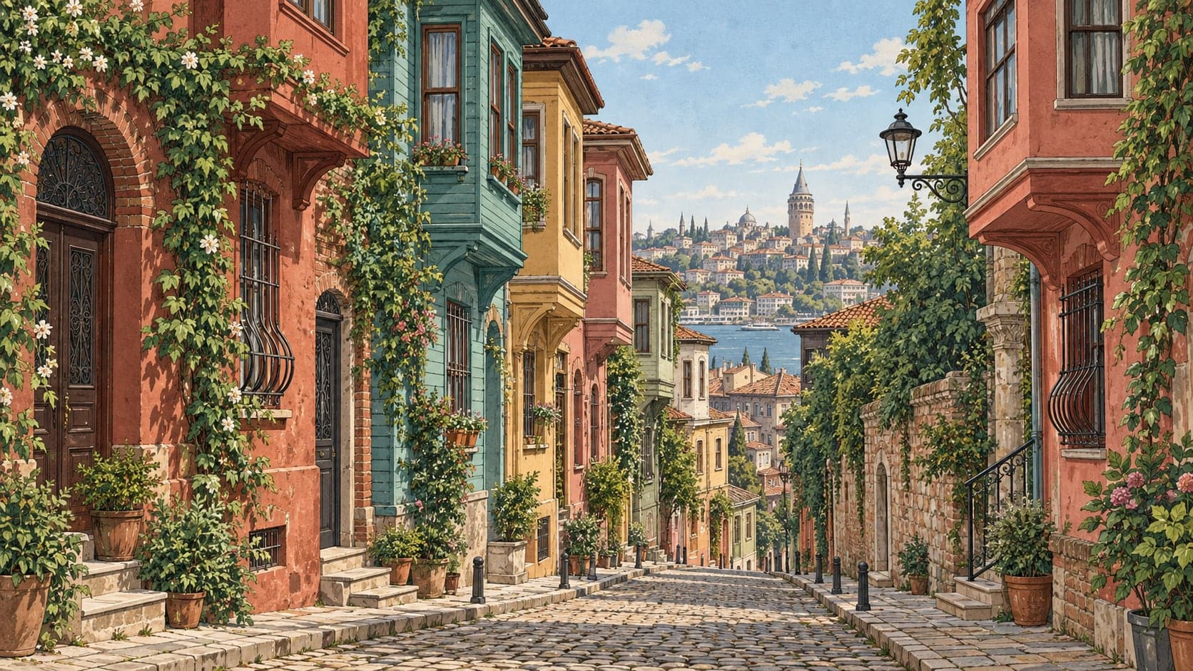 Illustration of Balat, İstanbul