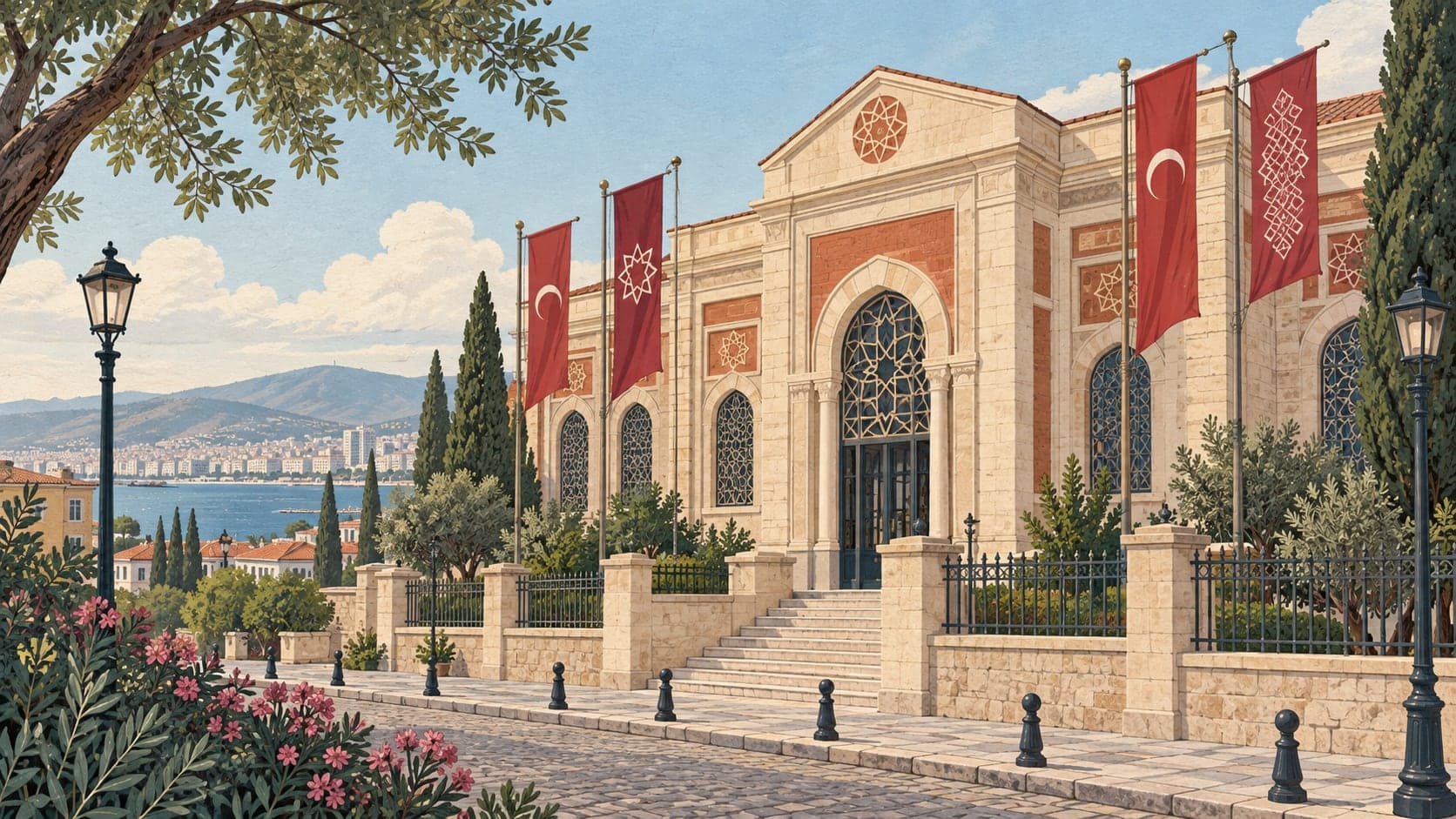 Illustration of Flag Science and Turkish Flags Museum, İzmir