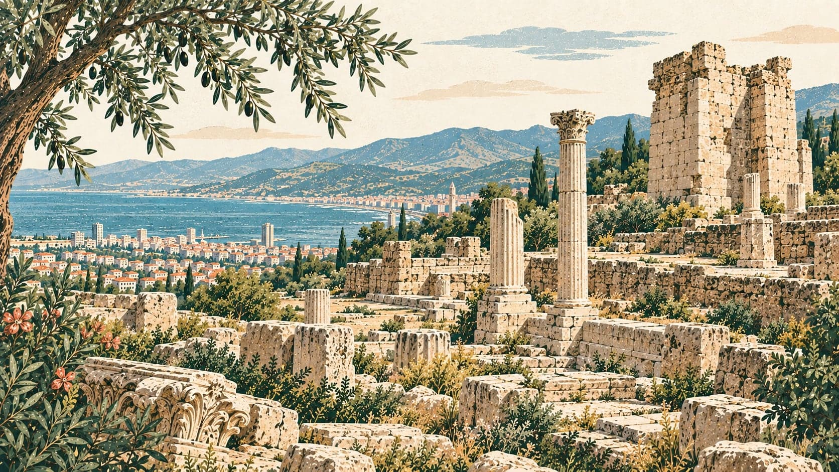 Illustration of Bayraklı-tepekule / Smyrna, İzmir