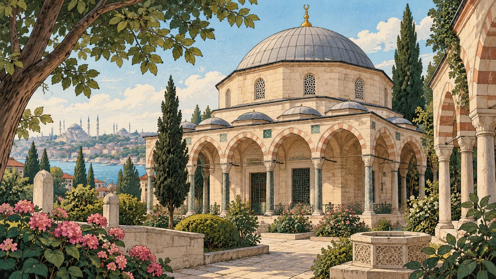 Illustration of Bayram Paşa Tomb, İstanbul