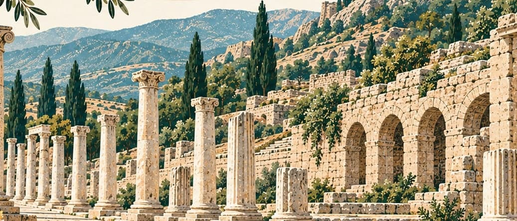 Illustration of Pergamon Asklepion, İzmir