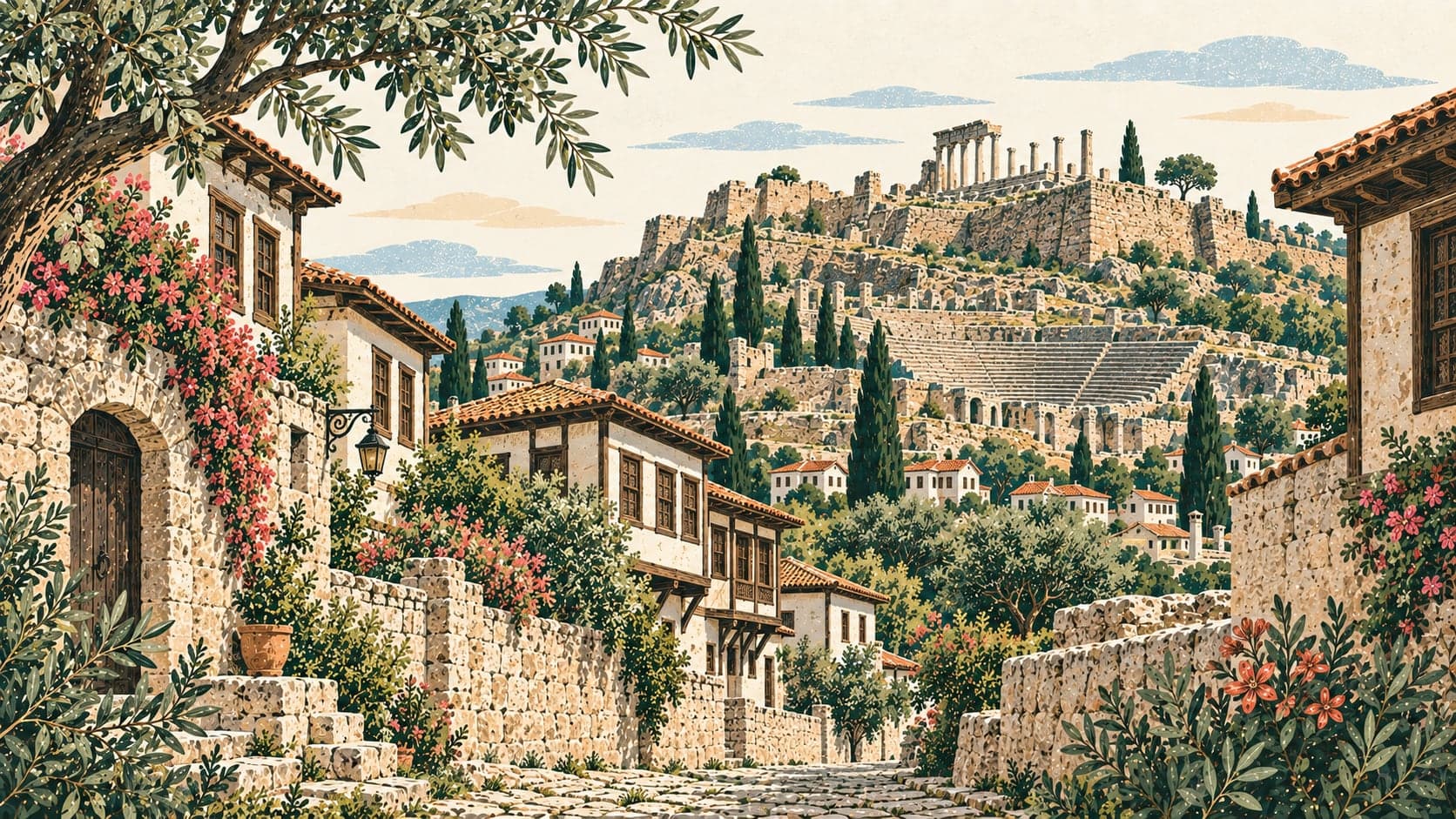 Illustration of Bergama Çok Katmanlı Kültürel Peyzaj Alanı, İzmir