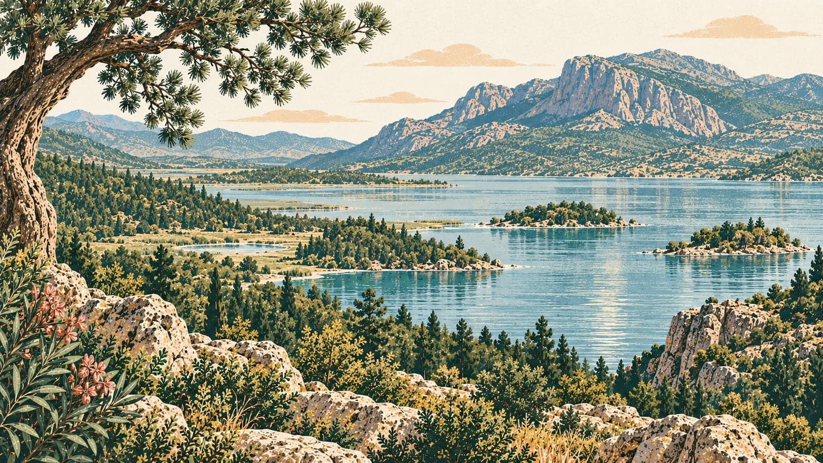 Illustration of Beyşehir Lake National Park, Konya