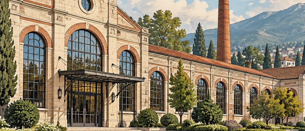 Illustration of Bursa Merinos Textile Industry Museum, Bursa