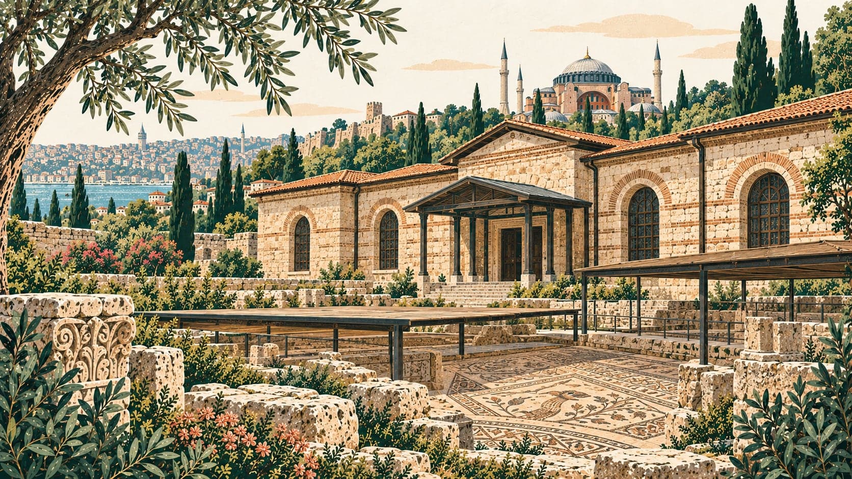 Illustration of Büyük Saray Mozaikleri Müzesi, İstanbul