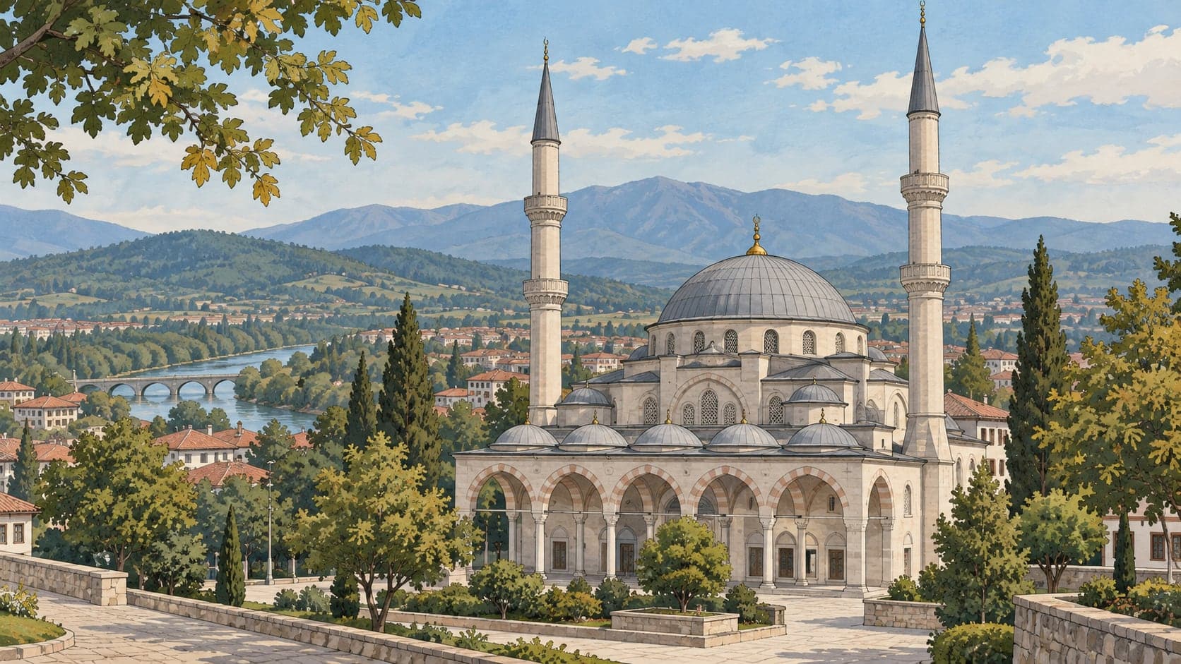 Illustration of Great (New) Mosque, Düzce