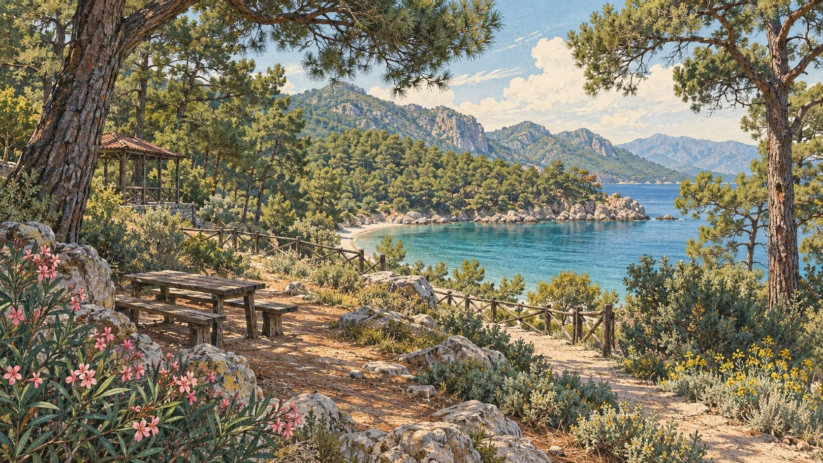 Illustration of Çubucak Nature Park, Muğla