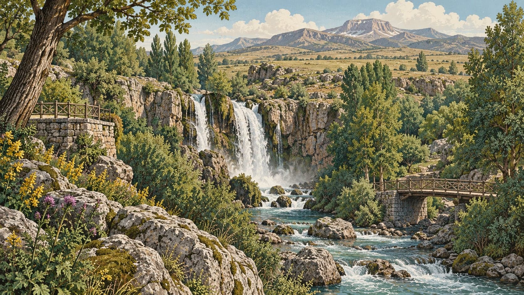 Illustration of Derebağ Waterfall Nature Park, Kayseri