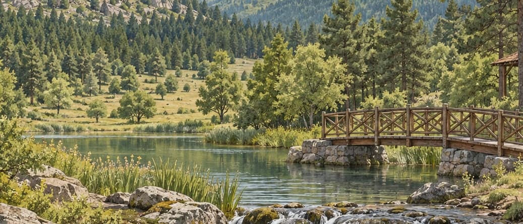 Illustration of Dinar Pınarlı Nature Park, Afyonkarahisar