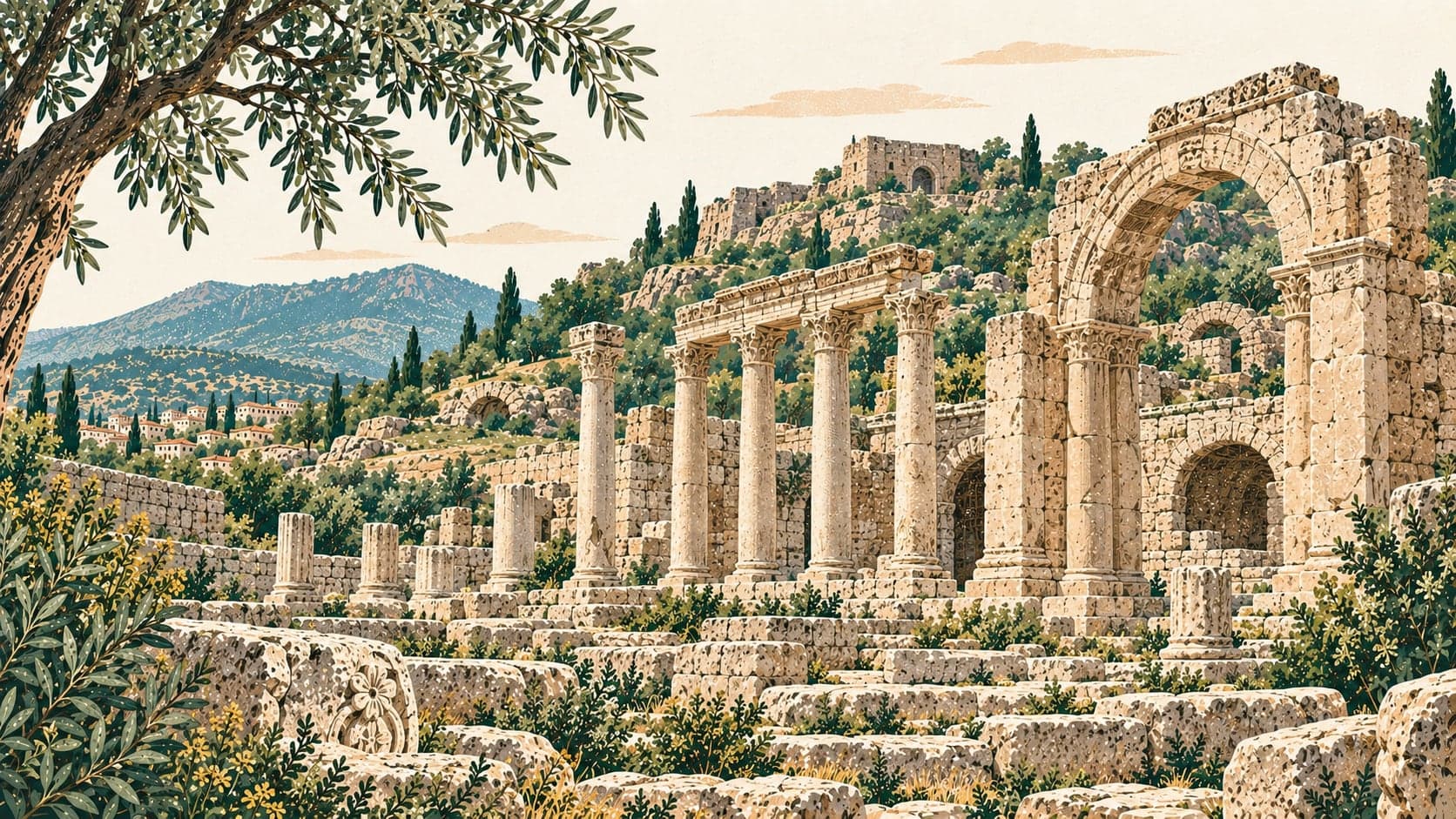 Illustration of Dülük Ancient City, Gaziantep