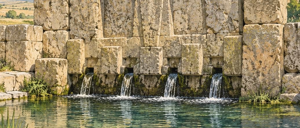 Illustration of Eflatunpınar Hittite Water Monument, Konya