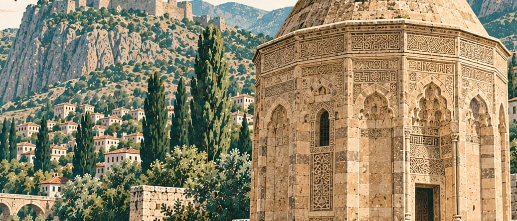 Illustration of Emir Bayındır Tomb Tower, Bitlis