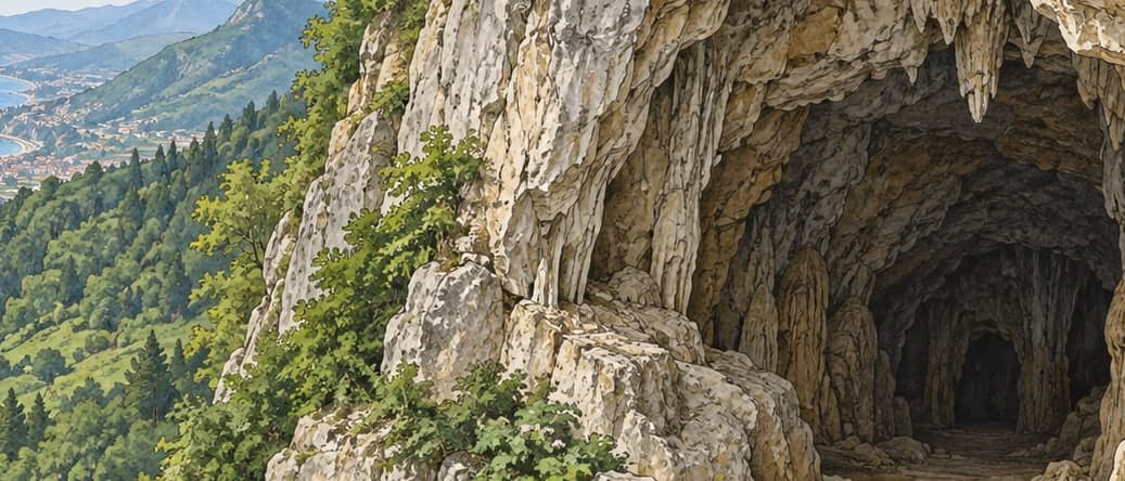 Illustration of Espiye Seven Mills Cave, Giresun