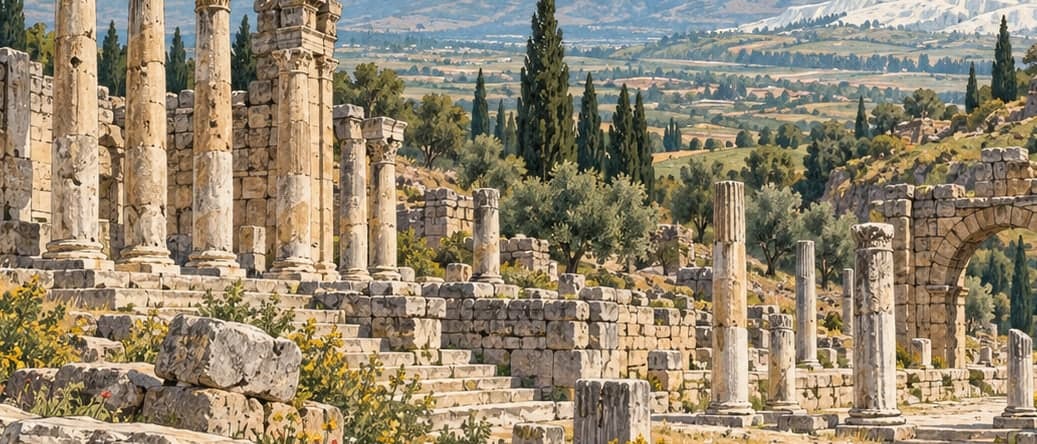 Illustration of Eumania Ancient City, Denizli
